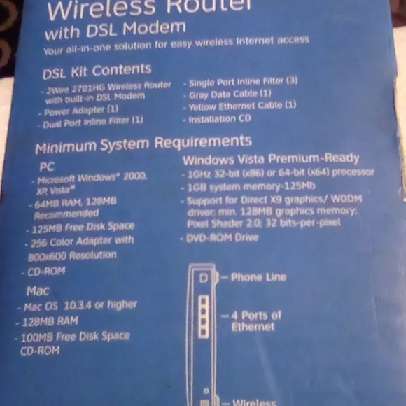 Att Wireless Router With DSL Modem In Box - Picture 4 of 8